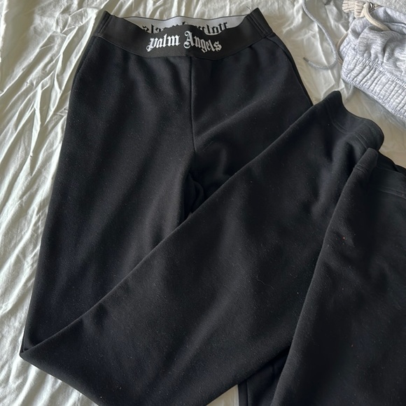 Palm Angels Cropped Quarter-Zip Hoodie and Logo Band Flare Sweatpants Set - Picture 11 of 11